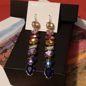 Christian Siriano Rainbow Jeweled Earrings